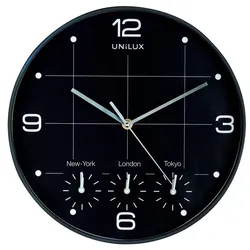 UNiLUX Wanduhr/Quarzuhr "ON TIME", Durchm.: 305 mm, schwarz