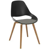 Esszimmerstuhl FALK Eiche Furnier ohne Armlehne hellgrau