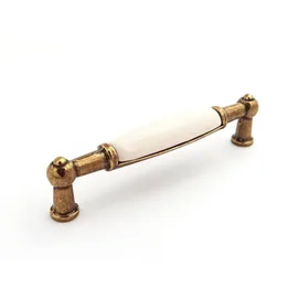 SO-Tech Porzellangriff Landhaus BA 96 mm Cremefarbig Messingoptik