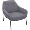 Lounge-Sessel HWC-J77, Cocktailsessel Sessel, Bouclé Stoff Metall ~ dunkelgrau