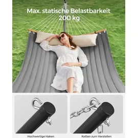 Songmics Hängematte mit Gestell, Hängemattengestell aus Metall, bis 200 kg belastbar,