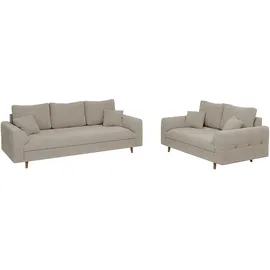s-style möbel Couch Boucle 3-Sitzer + 2-Sitzer Beige