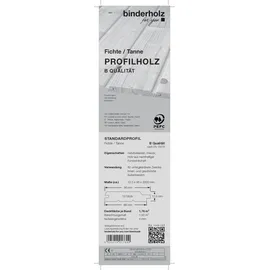 Profilholz Fichte Tanne B-Sortierung Schrägprofil 200 x 9,6 cm 12,5 mm