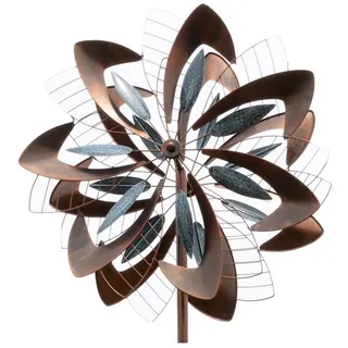 Lemodo Windspiel Windrad "Dandelion", richtet sich nach dem Wind aus blau|braun