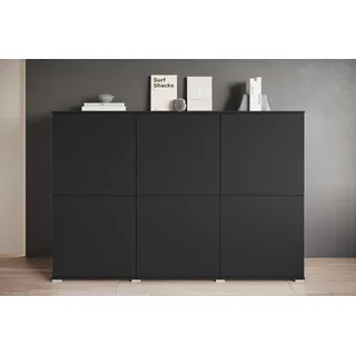 INOSIGN Highboard »Kenia, moderne grifflose Hochkommode mit 6 Türen, Breite 180 cm« 1 Stk. tlg. Push-to-Open-Fronten, höhenverstellbaren Einlegeböden, schwarz