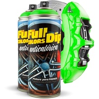 FullColors Kit x2 Lacksprays für Bremssättel, 400 ml, einfache Anwendung, professionelles Finish (Farben zur Auswahl) (Limettengrün)