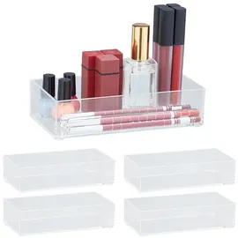 Relaxdays 5 x Schubladen Organizer transparent