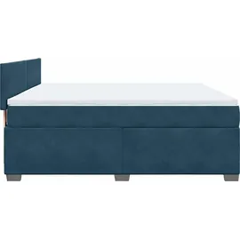 vidaXL Boxspringbett mit Matratze Blau 180x200 cm Samt