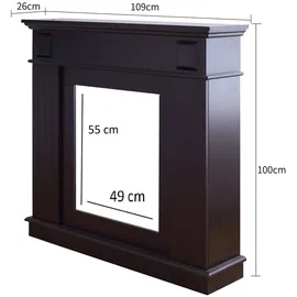 Mobili Rebecca Rebecca Mobili Kaminumrandung 100 x 109 x 26 cm Schwarz