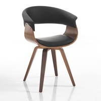 Wink Design Derby Dark Wood Black mehrschichtigem Material Stuhl, Nussbaum, Schwarz, 62x51xH 72/81 cm