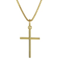 trendor 08496 Kreuz-Anhänger Gold 333 mit goldplattierter Halskette, 38 cm