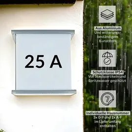 Licht-Erlebnisse Hausnummernleuchte mit Leuchte 16,5 cm Grau/Weiß