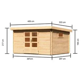 Karibu Trittau 5 3,87 x 2,97 x 2,17 m natur