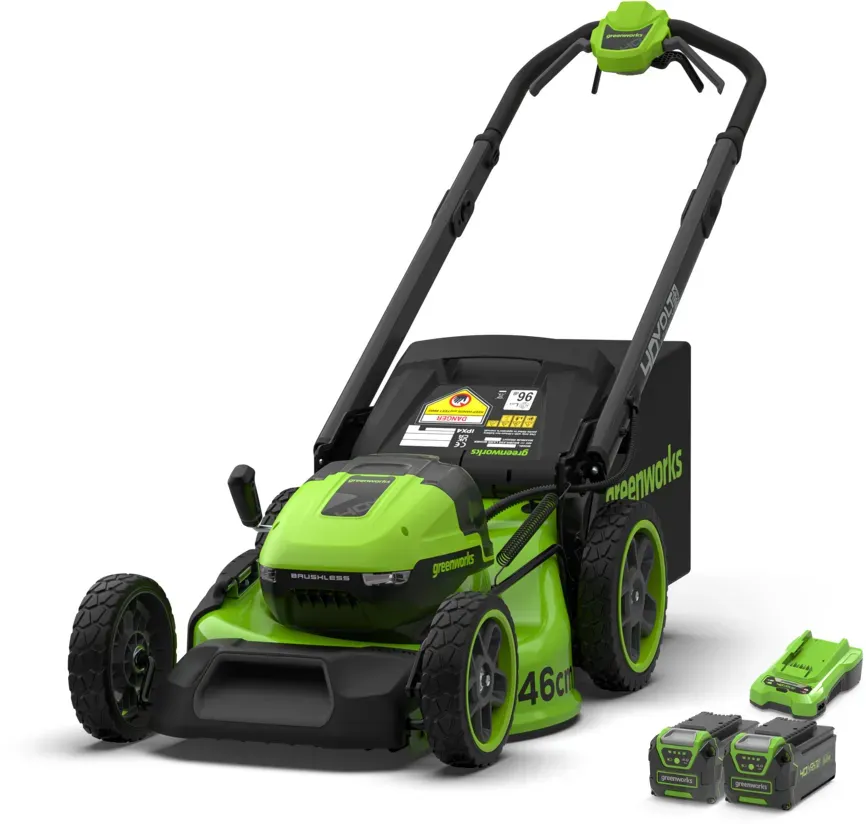 Greenworks 40V Rasenmäher 46cm mit Radantrieb Gen. II - 2x 4Ah Akkus
