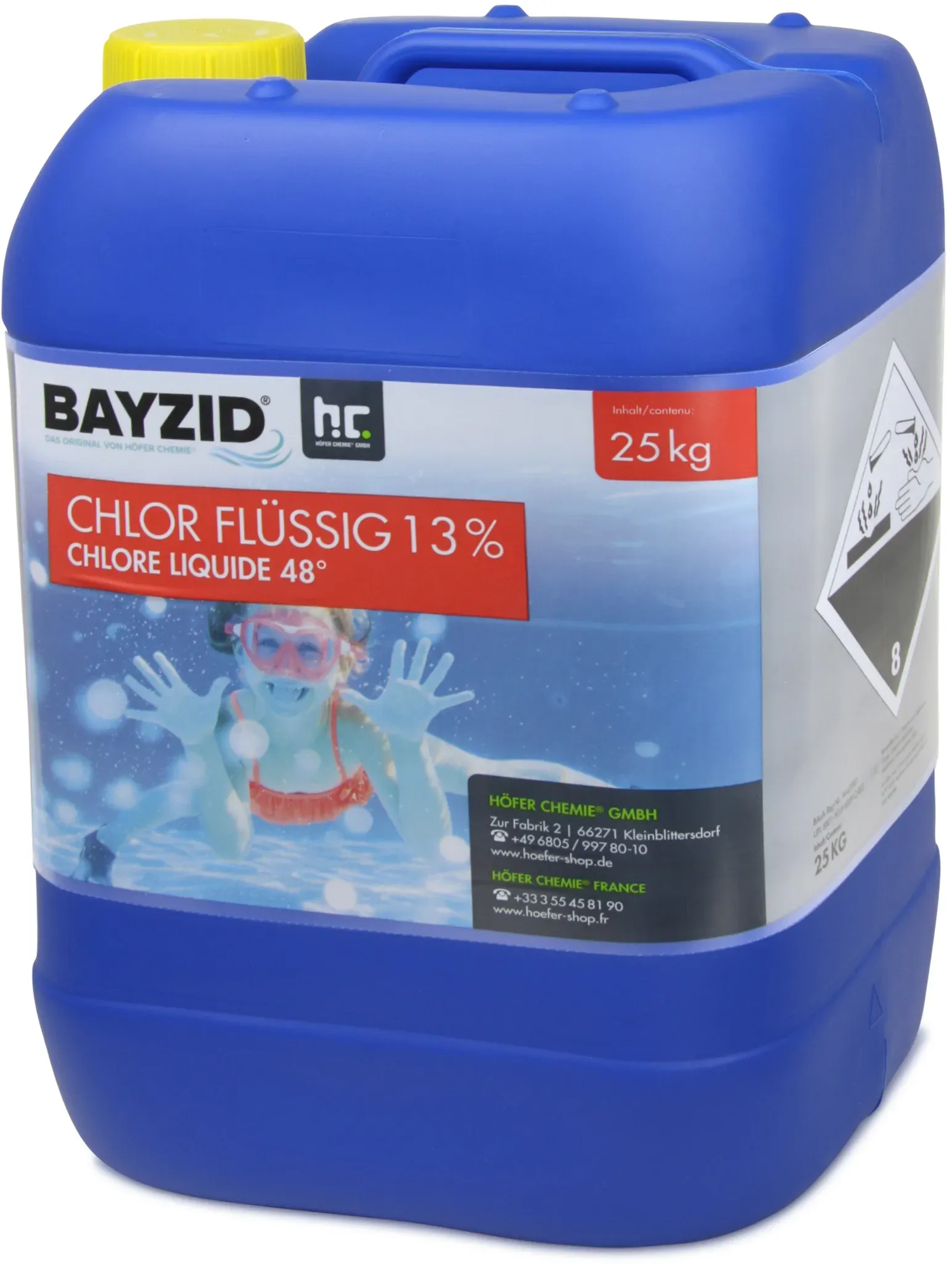 1x 25 kg Chlore liquide 48°  en bidon de (20L)