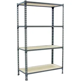 Proregal Schwerlastregal Mid Muli HxBxT 150 x 110 x 30 cm 4 Fachböden Fachlast 200 kg Verzinkt