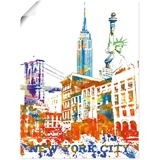 Artland Wandbild »New York City Grafik«, New York, (1 St.), als Alubild Leinwandbild, Wandaufkleber oder Poster, in vielen Größen & Produktarten - Outdoorbild für den Außenbereich, Poster, Wandtattoo auch Badezimmer geeignet