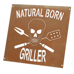 Ferrum Wandbild Edelrost Griller