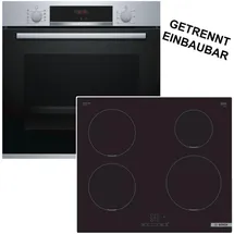 Bosch Backofen EcoClean Auszug + Induktionskochfeld Booster autark 60cm