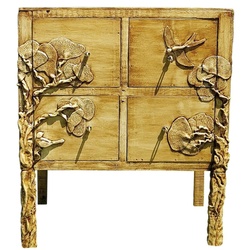 Casa Padrino Luxus Landhausstil Kommode Antik Naturfarben - Handgefertigter Massivholz Schrank mit 4 Schubladen - Landhausstil Möbel