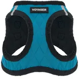 Best Pet Supplies Voyager Step-In Plüsch-Hundegeschirr by Best Pet Supplies - Step-In-Westengeschirr für kleine und mittelgroße Hunde, Weicher Plüsch, Türkis, size S - Brust 37-40 cm