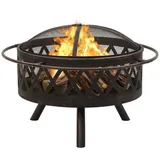 vidaXL Feuerschale Ø 76 cm Schwarz