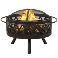 vidaXL Feuerschale Ø 76 cm Schwarz