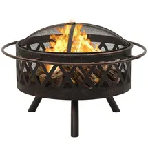 vidaXL Feuerschale Ø 76 cm Schwarz