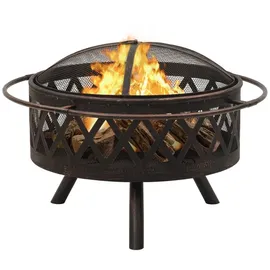 vidaXL Feuerschale Ø 76 cm Schwarz