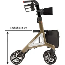 Bischoff & Bischoff Alevo Country Rollator faltbar Platin Sitzhöhe 51 cm