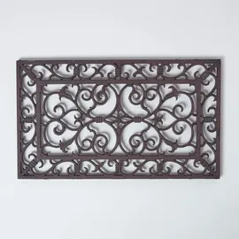 Homescapes - Braune Rechteckige Gusseisen-türmatte, 58 x 34 cm