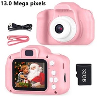 autolock Kinderkamera,HD-Digitalvideokameras(mit 32 GB SD-Karte) Kinderkamera (13.2 MP, WLAN (Wi-Fi), Geburtstagsgeschenke für Jungen im Alter von 3-9 Jahren) rosa