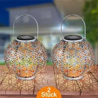 Bmf-versand Solarleuchte Garten Laterne 2er Set Rund Solarlampe Außen