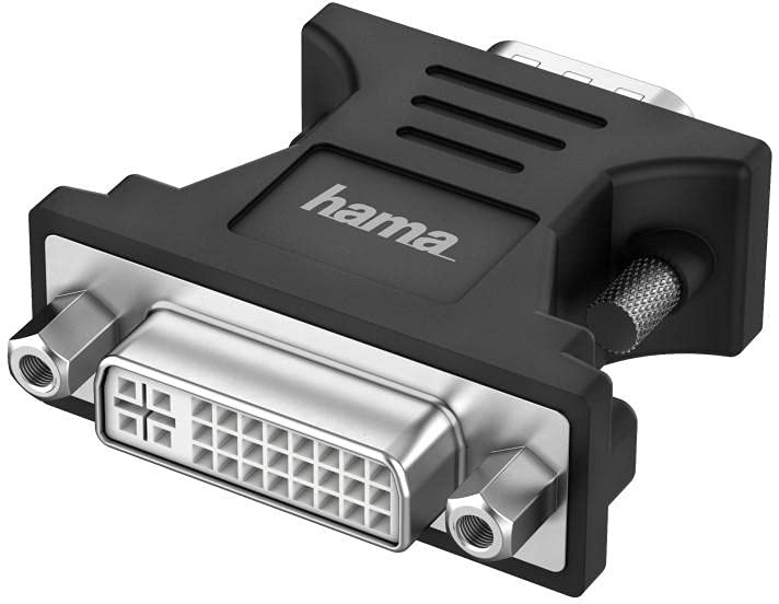 Hama VGA auf DVI Adapter Full HD 1080p (VGA Stecker, DVI Buchse 24+5, Adapter zum Anschluss von PC, Laptop, Computer mit VGA an Monitor, TV oder Beamer mit DVI oder umgekehrt, Konverter)
