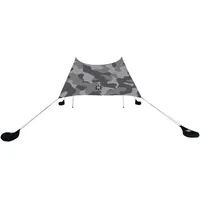 Neso Tents Grande Strandzelt, 2,1 m hoch, 2,7 x 2,7 m, verstärkte Ecken und Kühltasche (Grau Camo)