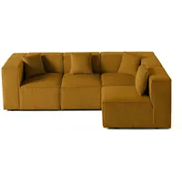 Lisa Design Arty - modulares Ecksofa rechts 5-Sitzer - Cord , Gelb - Gelb