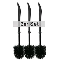 SHD 3er Set WC-Bürste, Kunststoffgriff, schwarz Toilettenbürste Gästeklo Badezimmer
