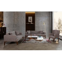 JVmoebel Sofa Graue Sofagarnitur Set Couch Sofa Polster 3+3+1 Sitzer Möbel, Made in Europe braun