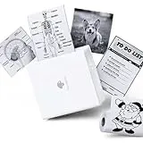 Phomemo M02 Mini Drucker,Bluetooth Taschendrucker,Aufkleber Klein Thermodrucker,Tragbarer Portable Printer,Fotodrucker für Smartphone für Lernen,Studiennotizen,Anatomische Diagramme,Fotos,Weiß