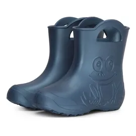 Ladeheid Eva Kinder Gummistiefel für Jungen Mädchen Regenschuhe Bequeme und wasserdichte Regenstiefel Kinder LA-CA-01 (metallisches Blau-2, 32/33 EU