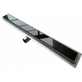 Bernstein - Edelstahl-duschrinne Gl01 Ablaufblende Glas Schwarz 70cm