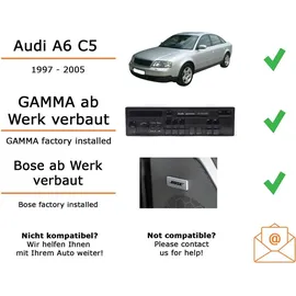 JUST SOUND best choice for caraudio Autoradio Einbaupaket JBL Celebrity 150 für Audi A6 C5 Gamma Bose Bluetooth USB