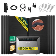 solarmars Balkonkraftwerk polykristallin 4000 W inkl. Anker Solix Solarbank 4 E5000 Pro 500 W