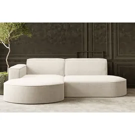 Kaiser Möbel Ecksofa Designer MODENA STUDIO stoff Dicker cord Poso Ecru Links