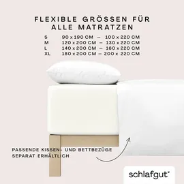 schlafgut Spannbettlaken Bio-Baumwolle-Elasthan 90 x 190 - 100 x 220 cm Off-White
