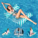 Schwimmende Hängematte, 4-in-1 Aufblasbare Hängematte, Aufblasbare Wasserhängematte Für Den Pool, Faltbare Schwimmende Hängematte, Ultraleichtes Schwimmkissen, Liege-schwimmkissen Für Erwachsene, Stra