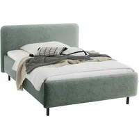 Meise Möbel Polsterbett in meliertem Webstoff ¦ grün ¦