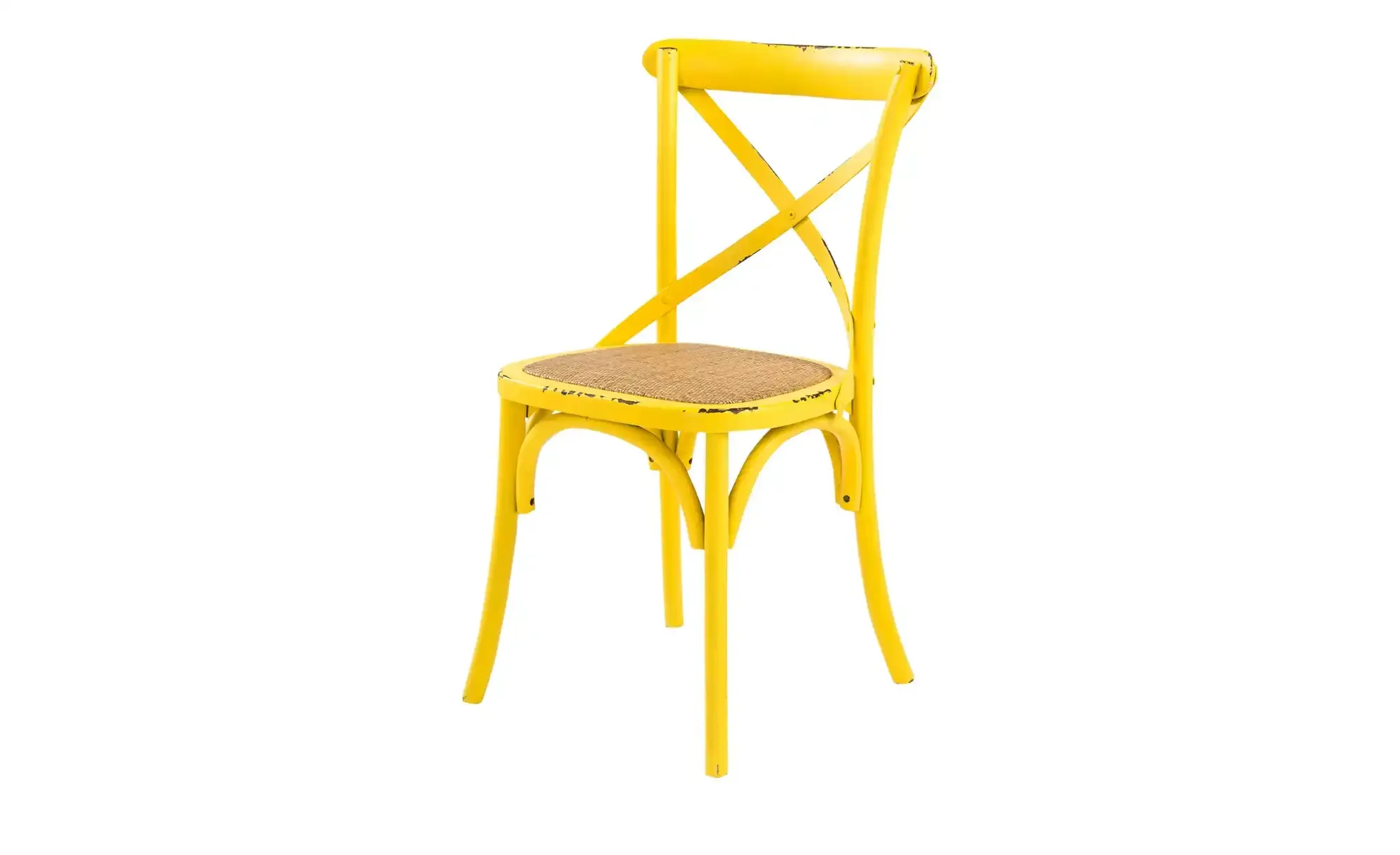 Stuhl im Used-Look in Antikoptik Xabi , gelb , Maße (cm): B: 50 H: 88 T: 55