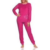 Normann Pyjama Normann Damen Frottee langarm Schlafanzug - auch in Übergrössen rosa 42
