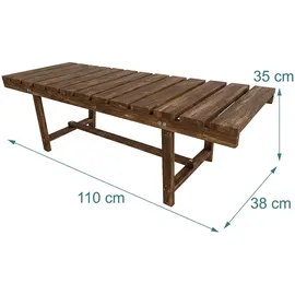 Relaxdays Gartenbank 35 x 110 x 38 cm Geflammt